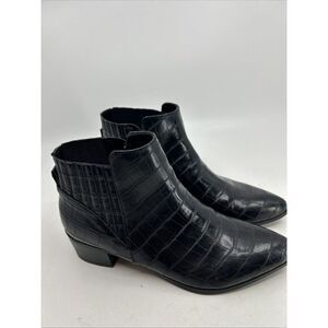 Unisa Boots Womens 7.5 M Unpesa Ankle Bootie Blue Casual Comfort Block Heels Zip